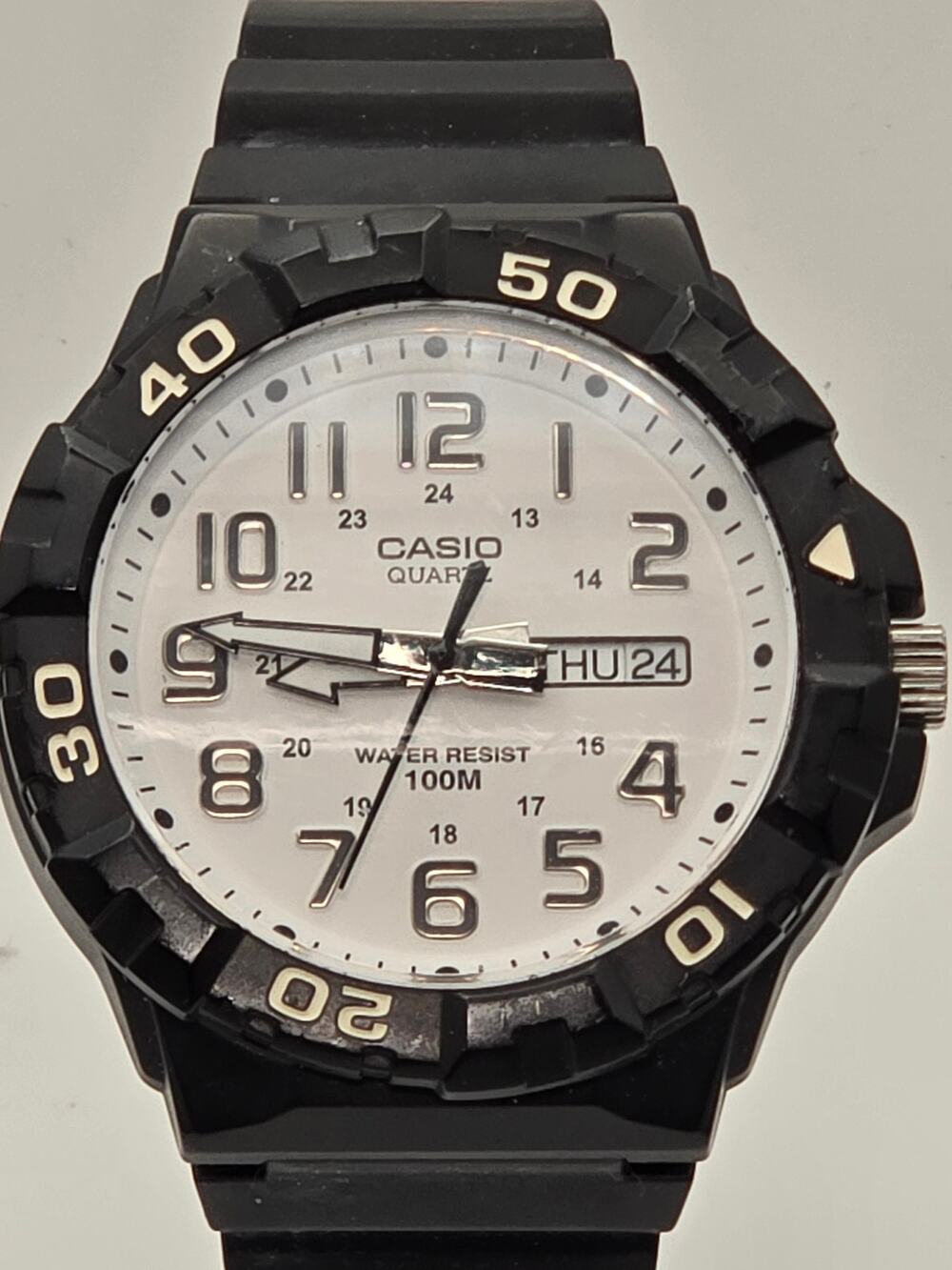 Casio MRW-210H 50mm White Dial Quartz Day/Date Watch